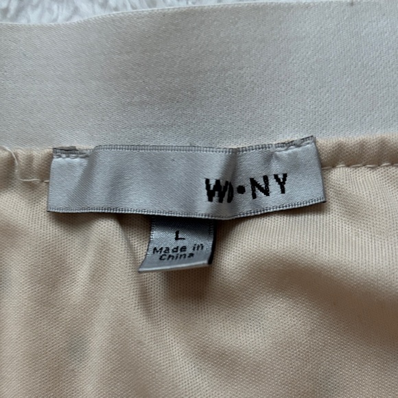 Polka Dot Pleated Skirt - Cream and Black. Elastic Waist - Picture 5 of 5